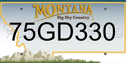 75GD330 Montana License Plate