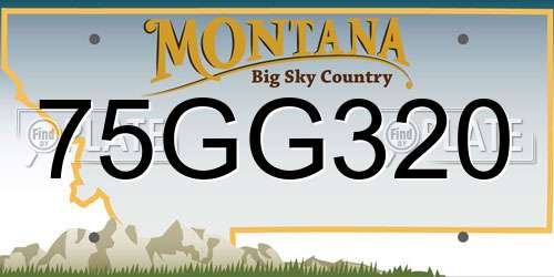 75GG320 Montana License Plate