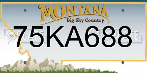 75KA688 Montana License Plate