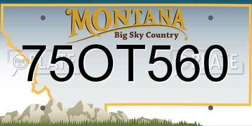 75OT560 Montana License Plate