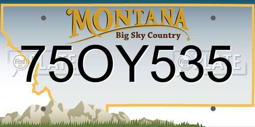 75OY535 Montana License Plate