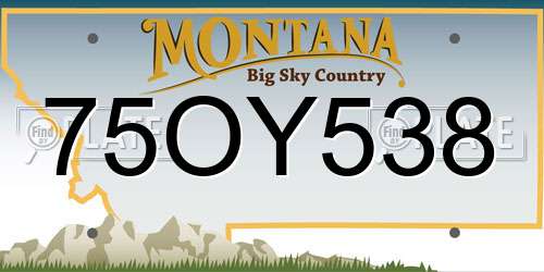 75OY538 Montana License Plate