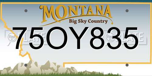 75OY835 Montana License Plate