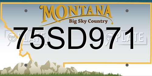 75SD971 Montana License Plate