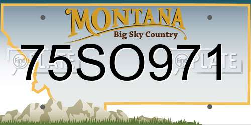 75SO971 Montana License Plate