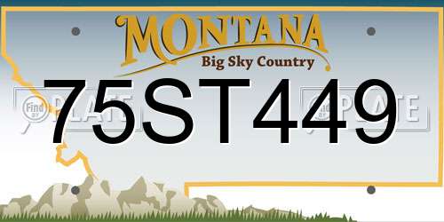 75ST449 Montana License Plate