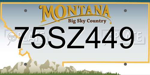 75SZ449 Montana License Plate