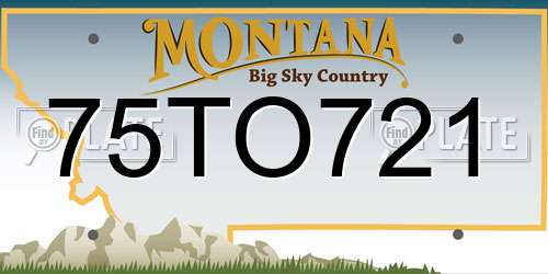 75TO721 Montana License Plate