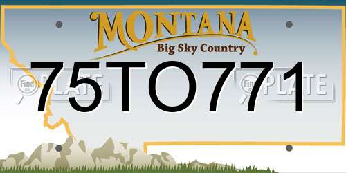 75TO771 Montana License Plate
