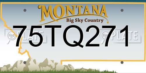 75TQ271 Montana License Plate