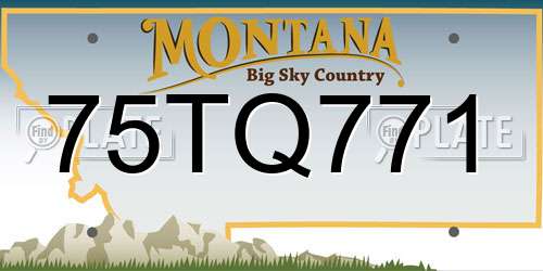 75TQ771 Montana License Plate