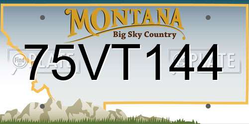 75VT144 Montana License Plate