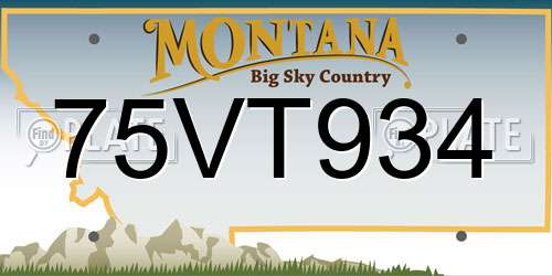 75VT934 Montana License Plate