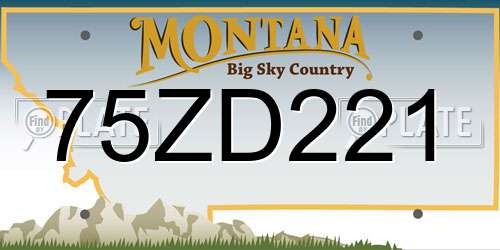 75ZD221 Montana License Plate