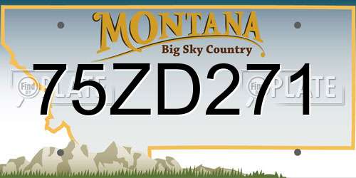 75ZD271 Montana License Plate