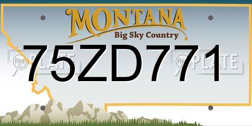 75ZD771 Montana License Plate