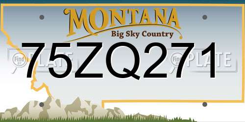 75ZQ271 Montana License Plate