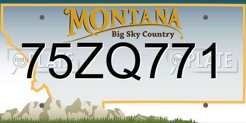 75ZQ771 Montana License Plate