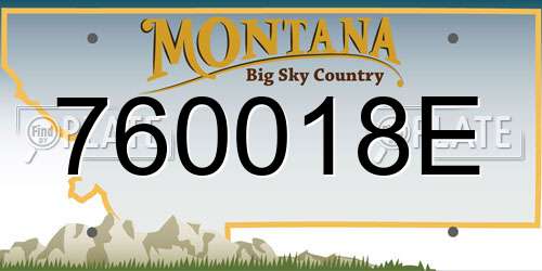 760018E Montana License Plate