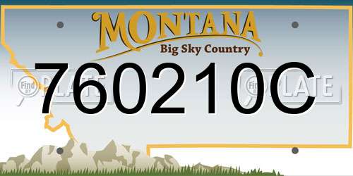760210C Montana License Plate