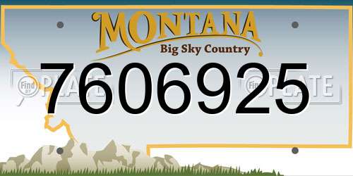 7606925 Montana License Plate