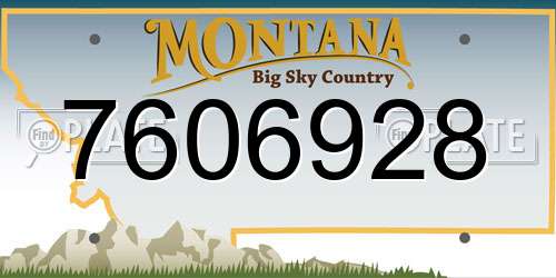 7606928 Montana License Plate