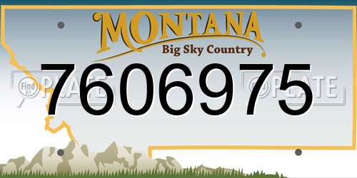 7606975 Montana License Plate