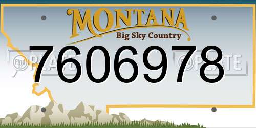 7606978 Montana License Plate