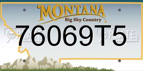 76069T5 Montana License Plate