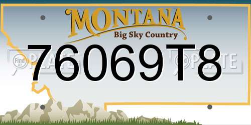 76069T8 Montana License Plate