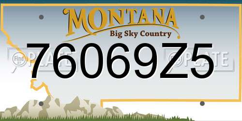 76069Z5 Montana License Plate