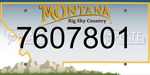 7607801 Montana License Plate
