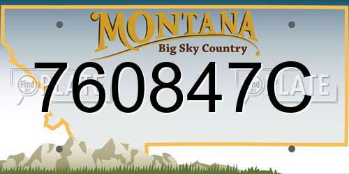 760847C Montana License Plate