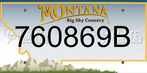 760869B Montana License Plate
