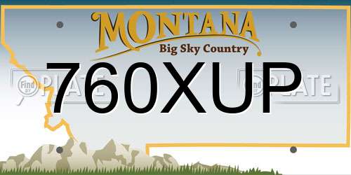 760XUP Montana License Plate