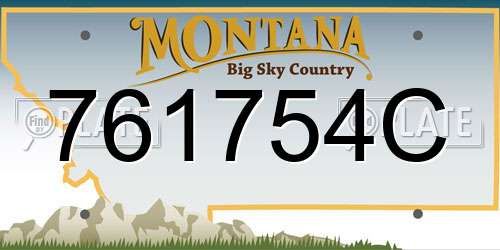 761754C Montana License Plate
