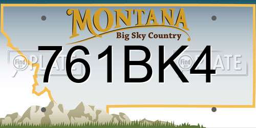 761BK4 Montana License Plate