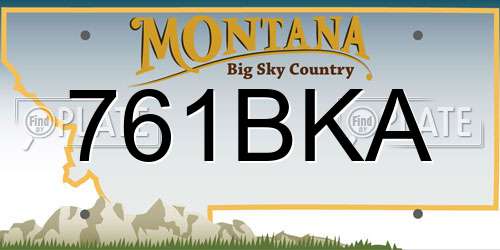 761BKA Montana License Plate