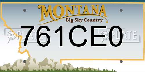 761CE0 Montana License Plate