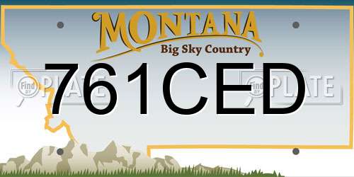 761CED Montana License Plate