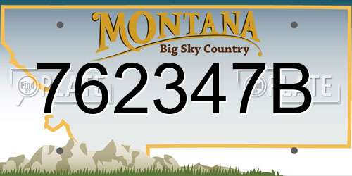 762347B Montana License Plate