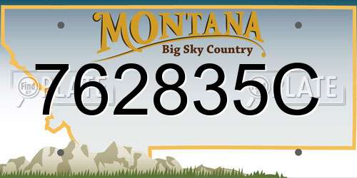 762835C Montana License Plate