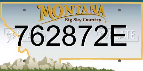 762872E Montana License Plate
