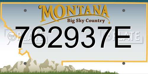 762937E Montana License Plate