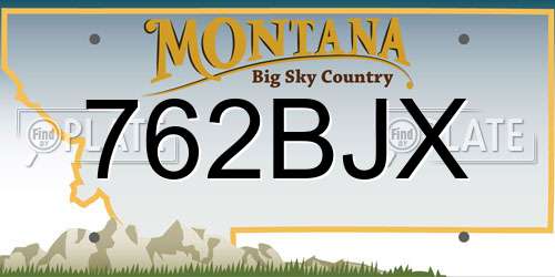 762BJX Montana License Plate