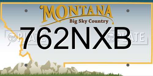 762NXB Montana License Plate