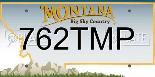 762TMP Montana License Plate