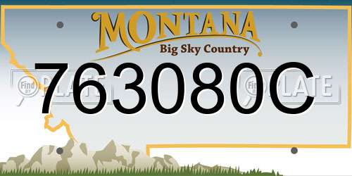 763080C Montana License Plate