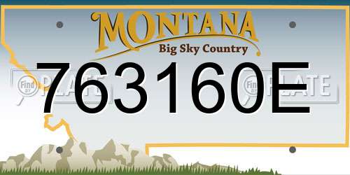 763160E Montana License Plate
