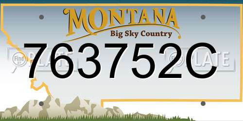 763752C Montana License Plate